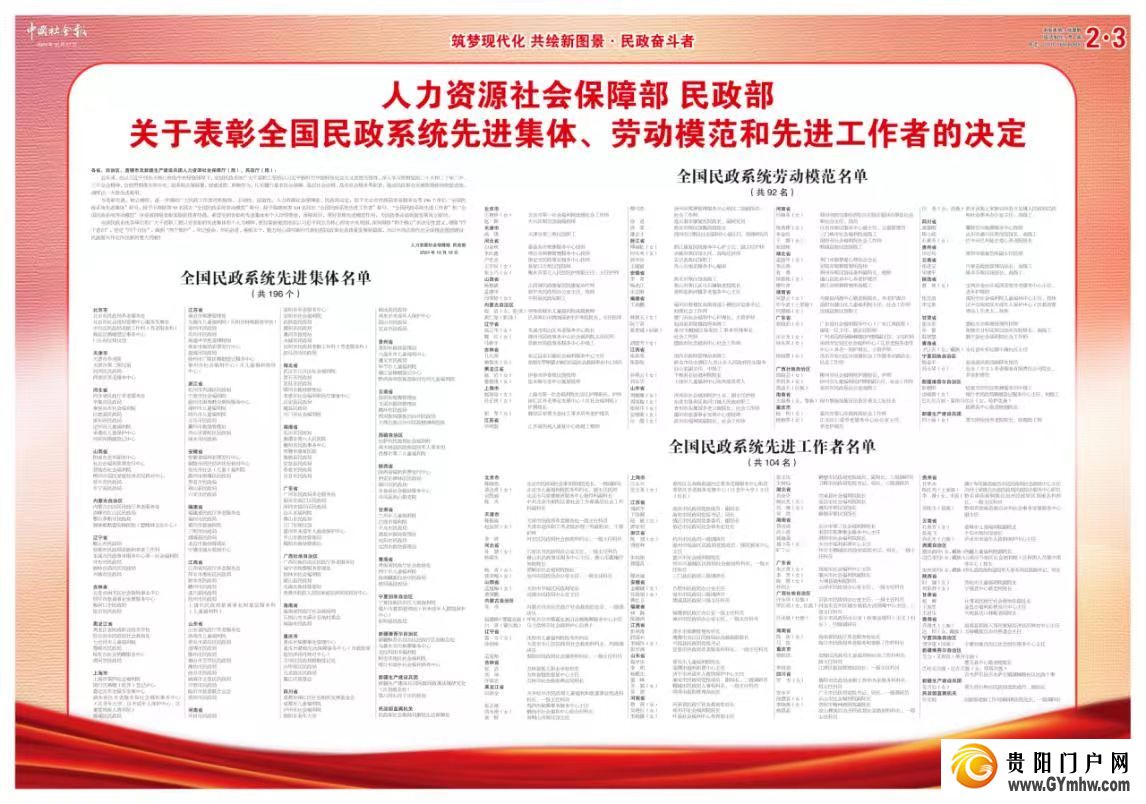 贵阳市1个集体、1名个人获全国表彰!(图1) 贵阳市1个集体、1名个人获全国表彰!(图1)